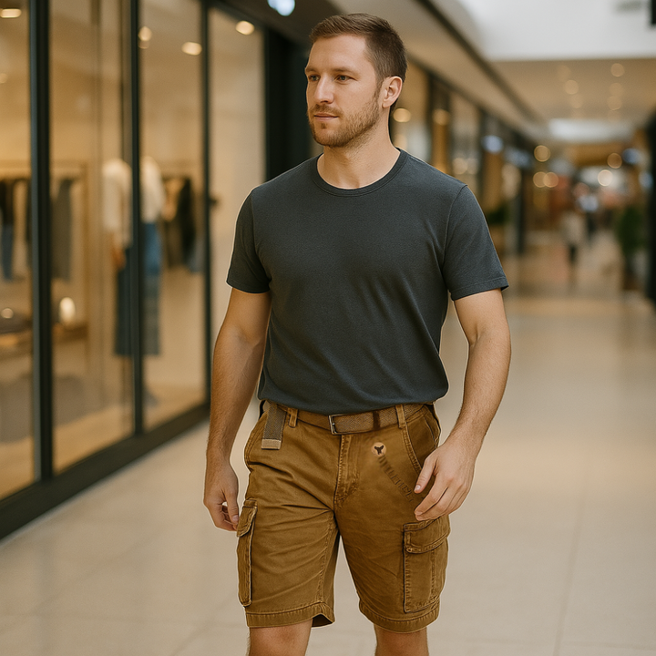 Robuste kurze Hosen für Herren, Cargo-Stil, perfekt für Sommerabenteuer. Strapazierfähige Freizeit-Shorts.