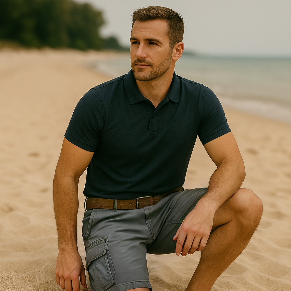 Vielseitige Herren Cargo-Shorts Grau, bequem für Spaziergänge & Outdoor. Komfortable Sommerhosen.