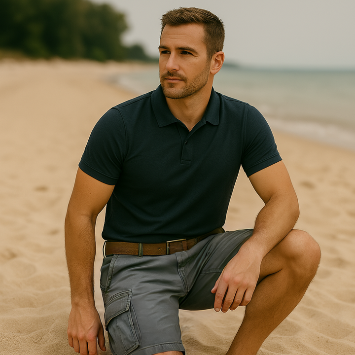 Vielseitige Herren Cargo-Shorts Grau, bequem für Spaziergänge & Outdoor. Komfortable Sommerhosen.
