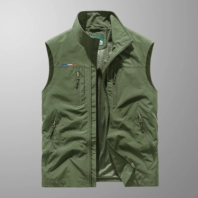 Robuste Herren Angelweste, leicht & atmungsaktiv, mit praktischen Taschen, optimal für Angeln und Outdoor.