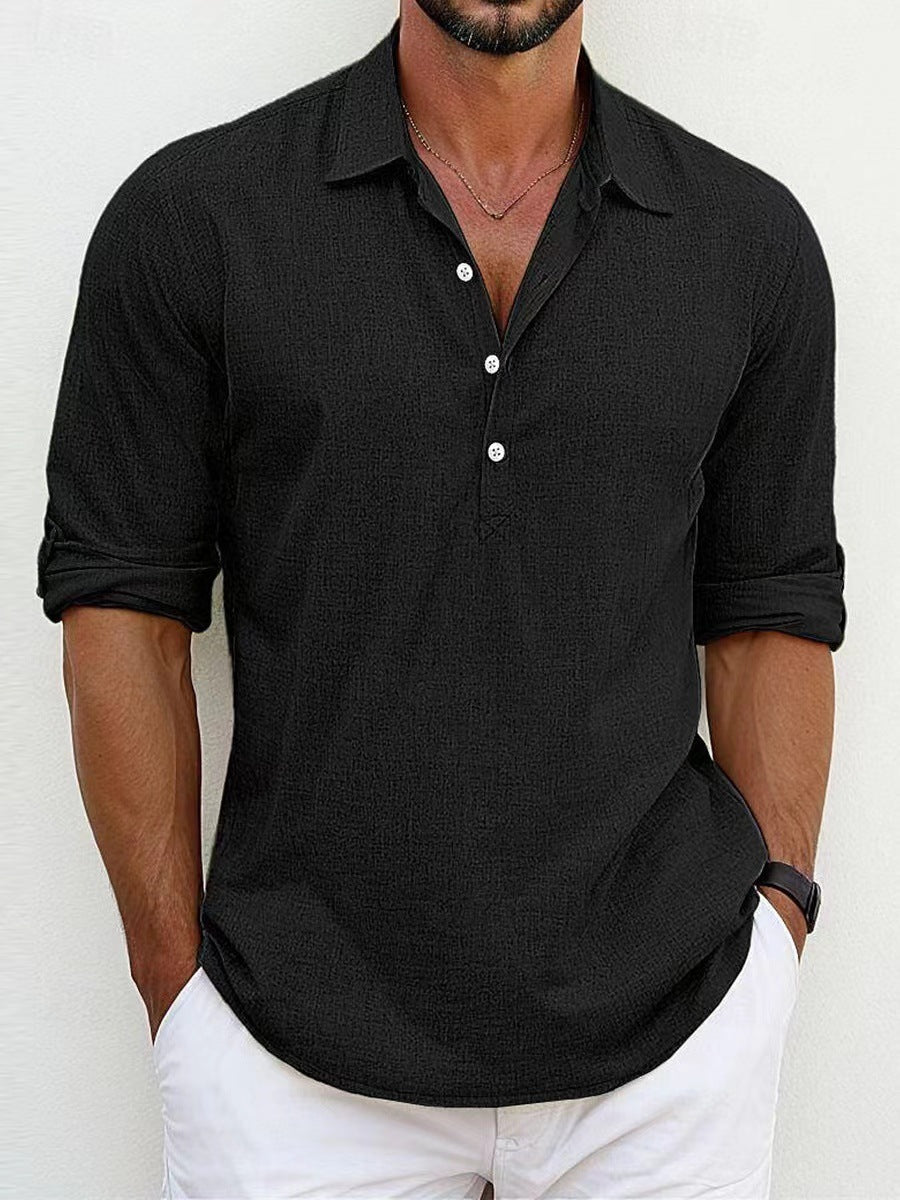 Bequemes Herren Henley Hemd mit Knopfleiste für Frühling und Sommer. Atmungsaktiv & stilvoll für jeden Anlass.