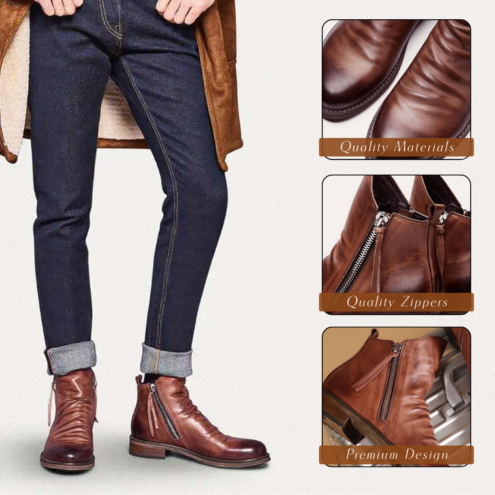 Klassische Herren Chelsea Boots, hochwertige Stiefeletten aus Echtleder, stilvoll für Büro & Alltag.