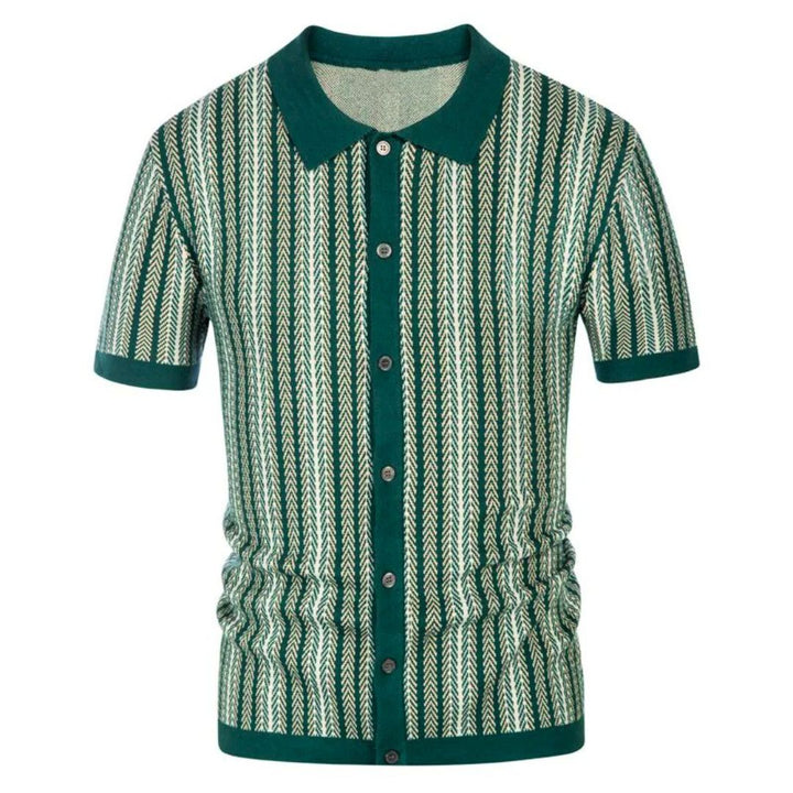 Vielseitiges Herren Chevron Poloshirt Julian, atmungsaktiv und stilvoll, perfekt für Freizeit & elegante Sommeroutfits.