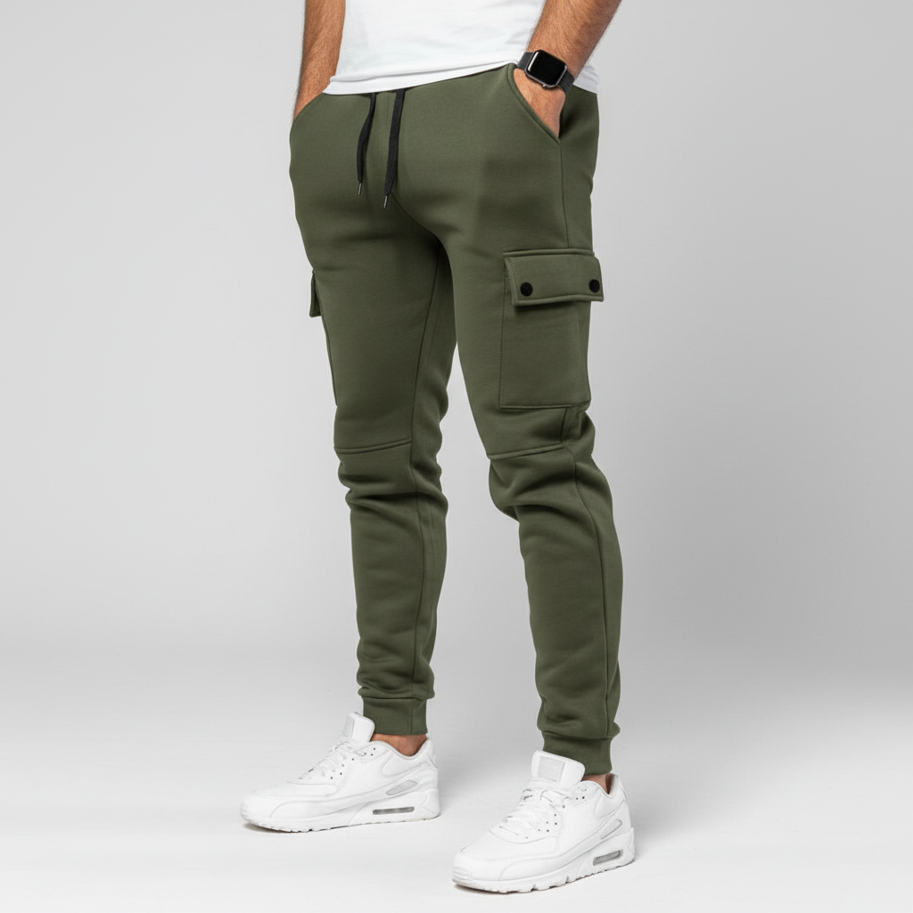Bequeme Herren Freizeithose, cropped Design, perfekt für Zuhause & unterwegs, mit Kordelzug und Seitentaschen.