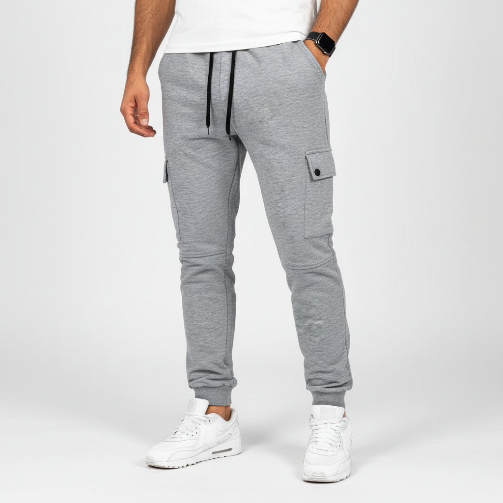 Lockere Herren Cropped Jogginghose in dunklem Farbton, perfekt für einen entspannten Casual-Look.