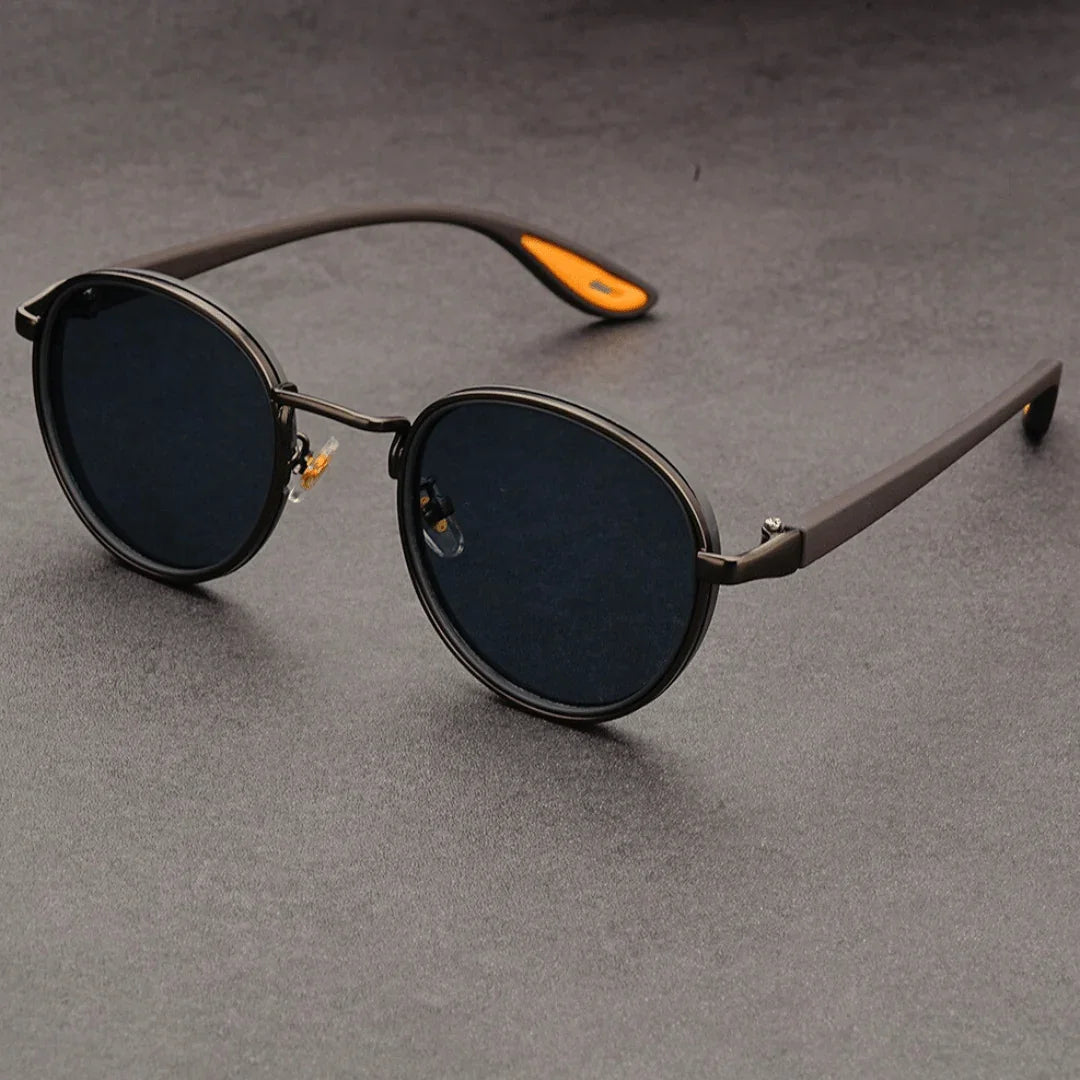 Elegante Retro-Sonnenbrille für Herren, mit UV400 Schutz, passt hervorragend zur Geschäftskleidung.