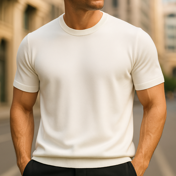 Herren Elias Merino Kaschmir Freizeit-Shirt, weich und bequem, für täglichen Komfort und elegante Auftritte.