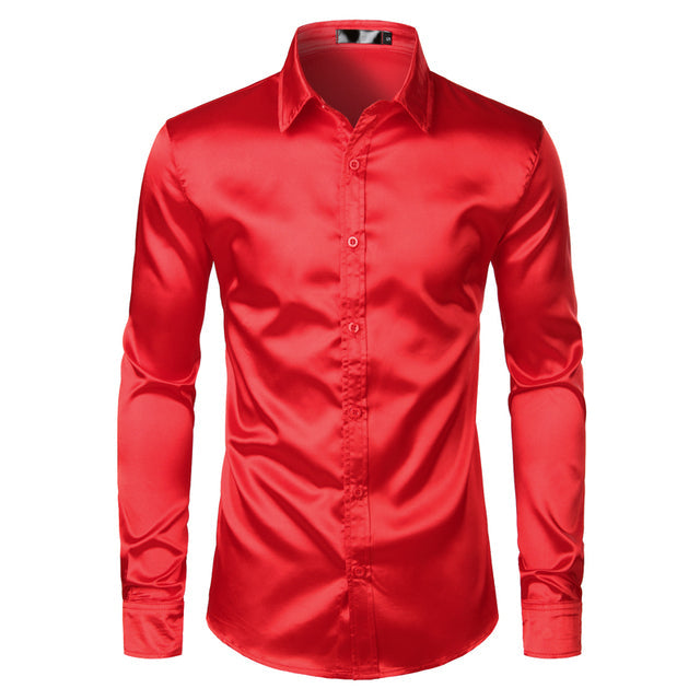 Vielseitiges Herren Frühlingshemd. Leichtes & bequemes Langarmhemd für Business Casual & Party.