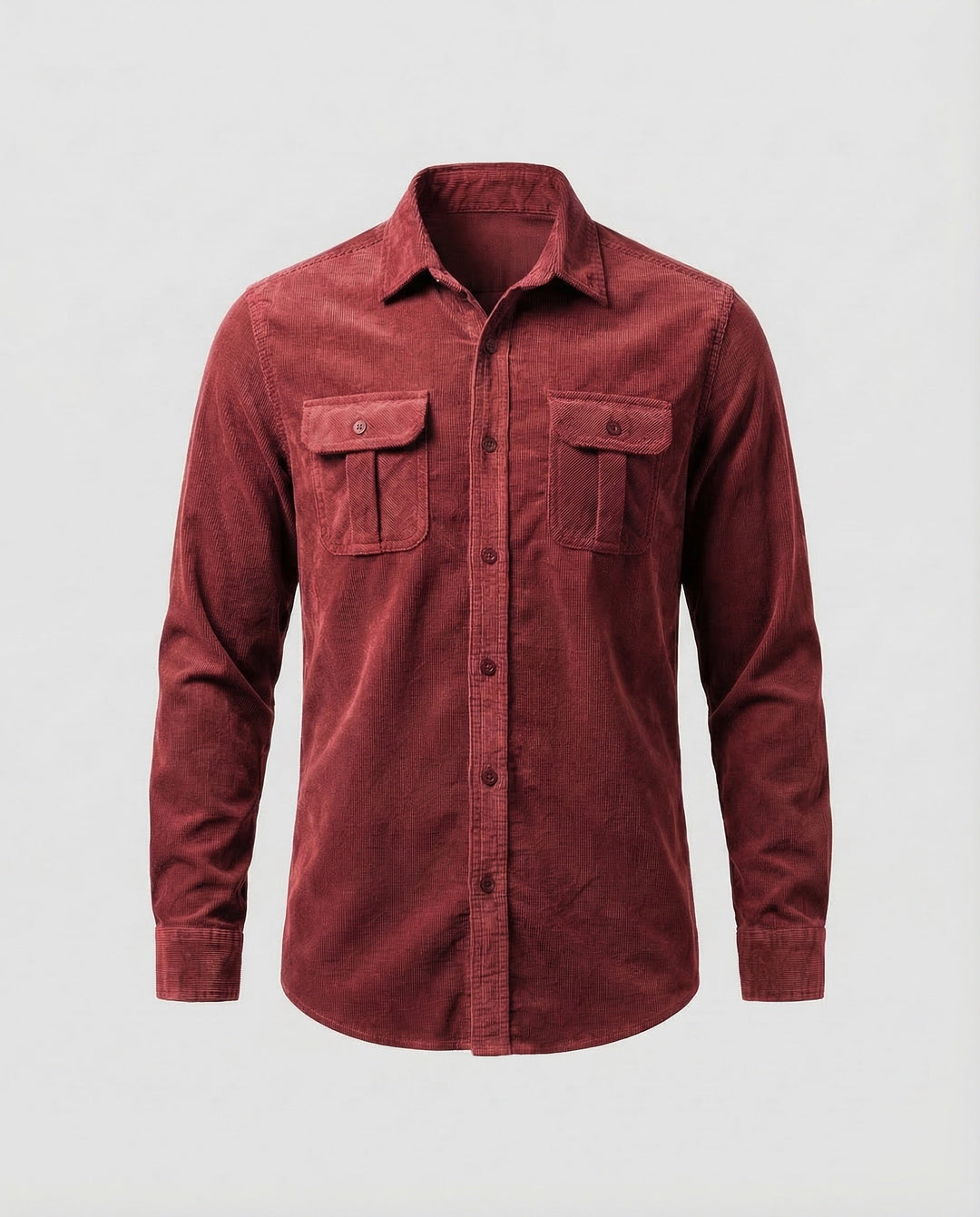 Mann trägt Vintage Freizeithemd, Slim Fit Langarm. Perfekt für stylische Casual Looks in der Herrenmode.