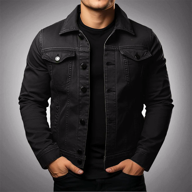 Modische Herren Übergangsjacke Luca in Slim Fit mit Knopfleiste. Vielseitige Freizeitjacke für den lässig-eleganten Look.
