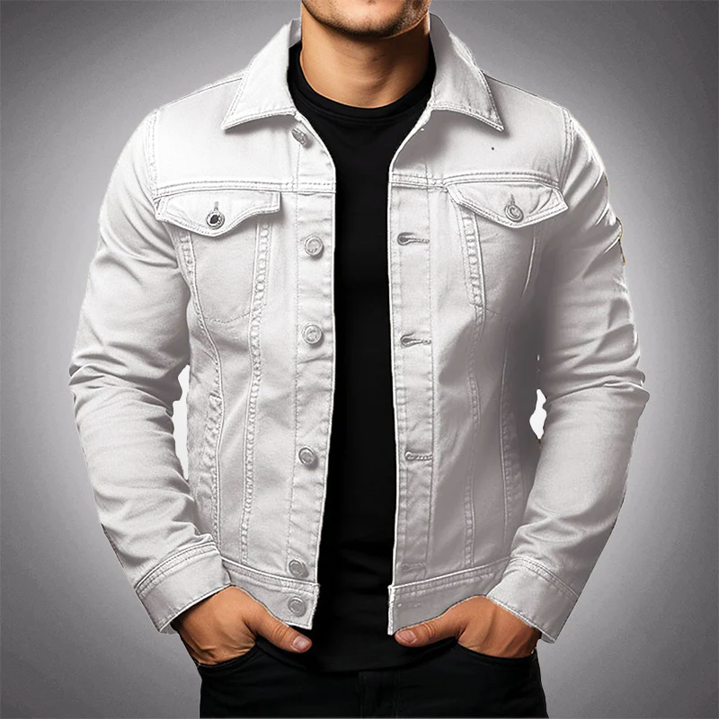 Schicke Herrenjacke mit Knopfleiste und enganliegendem Slim Fit. Die Luca Casual Jacke ist ideal für den Herbst.