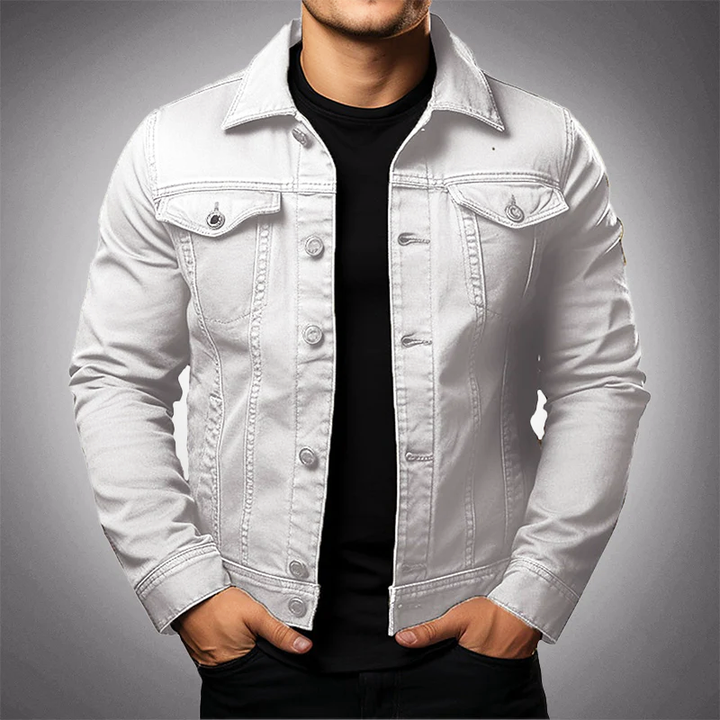 Schicke Herrenjacke mit Knopfleiste und enganliegendem Slim Fit. Die Luca Casual Jacke ist ideal für den Herbst.
