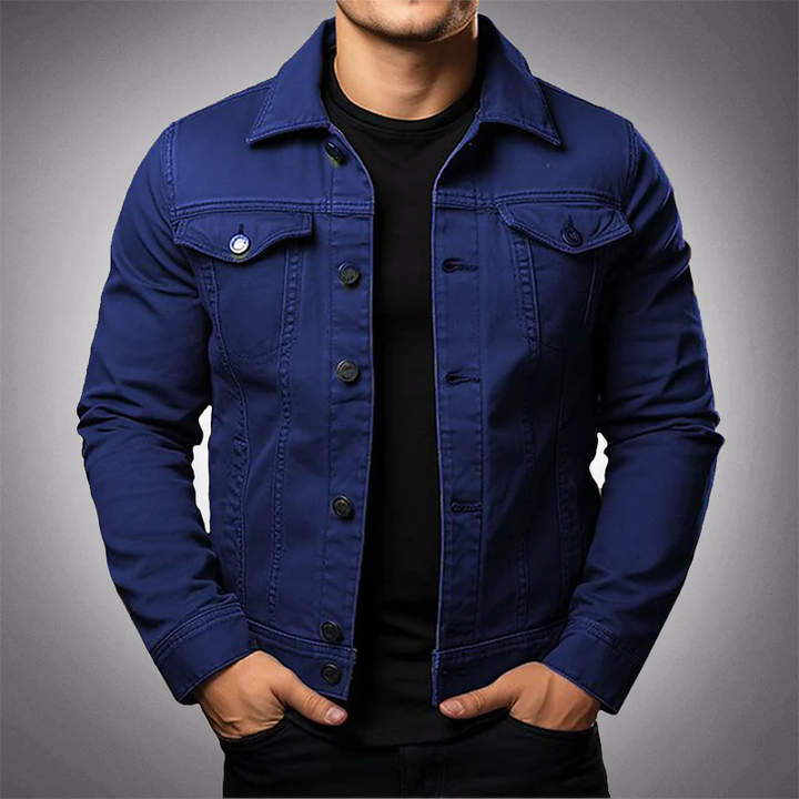 Zeitlose Herren Freizeitjacke Luca im Slim Fit Design mit Knopfverschluss. Eine vielseitige Oberbekleidung für Männer.