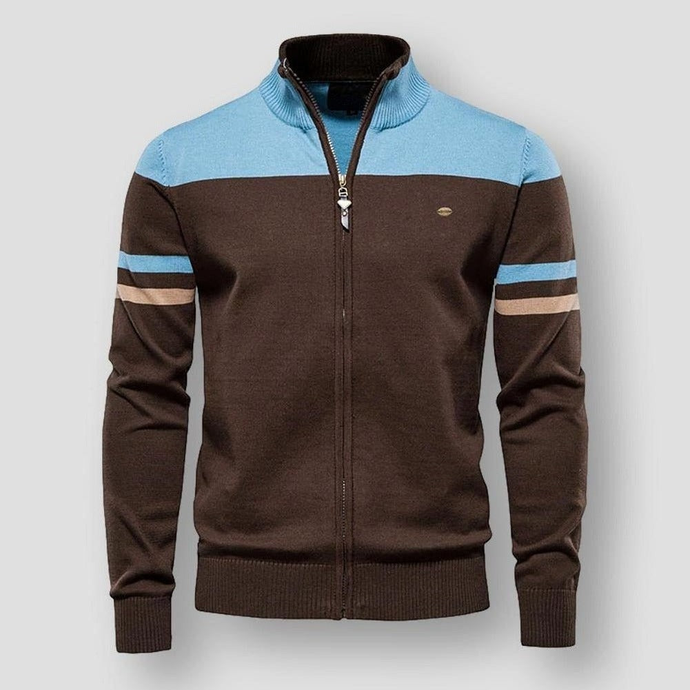 Gabriel Herren Trainingsjacke, gestreift, mit markanten Schulterdetails. Perfekte Sport- & Freizeitjacke.