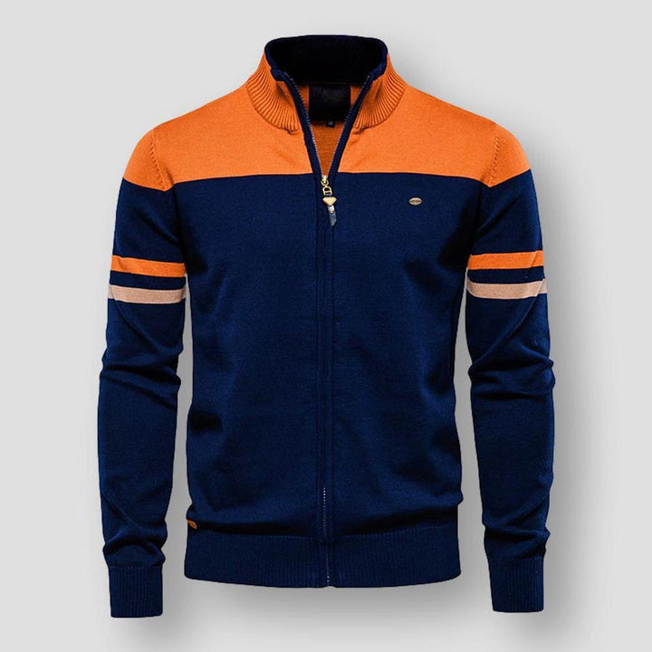 Stylische Herrenjacke Gabriel mit Streifen und modischen Schulterdetails. Ideal für einen modernen Look.