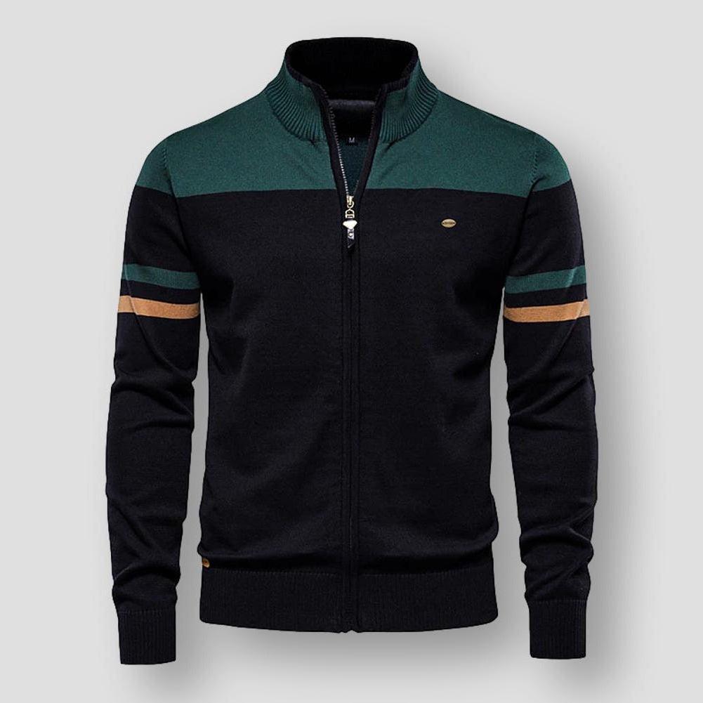 Trendige Herren-Trainingsjacke Gabriel, gestreift, mit schicken Schulterdetails. Bequem und sportlich.