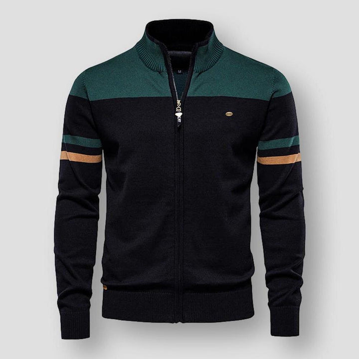 Trendige Herren-Trainingsjacke Gabriel, gestreift, mit schicken Schulterdetails. Bequem und sportlich.