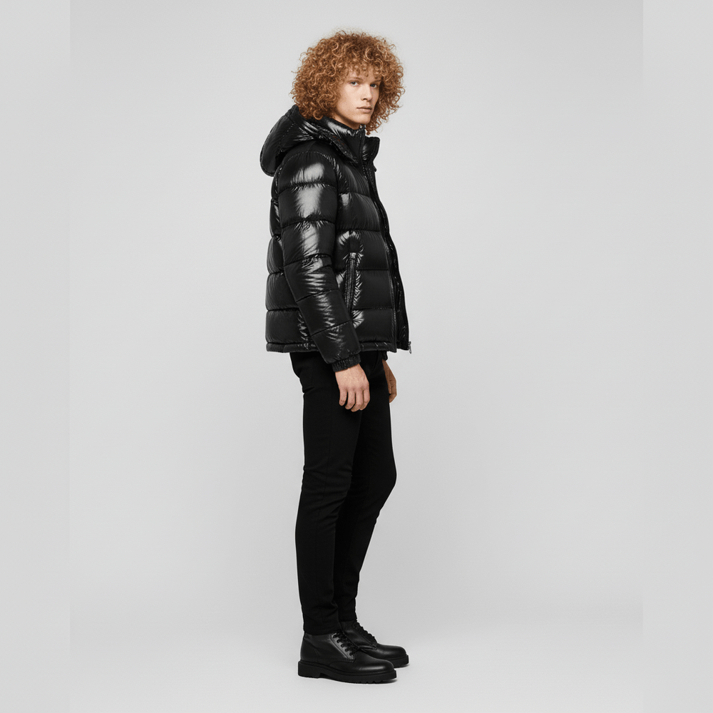 Warme Herren Glanz-Pufferjacke "Nate" mit Kälteschutz für Outdoor und Herbst/Winter. Modische Herrenmode.