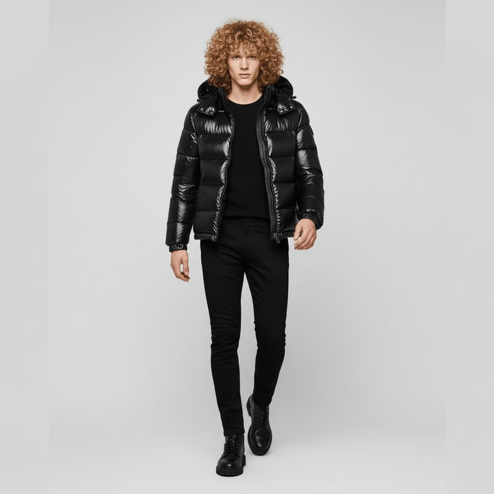 Stilvolle Herren Glanz-Steppjacke "Nate" in modernem Design, ideal für kalte Tage und Herrenmode.