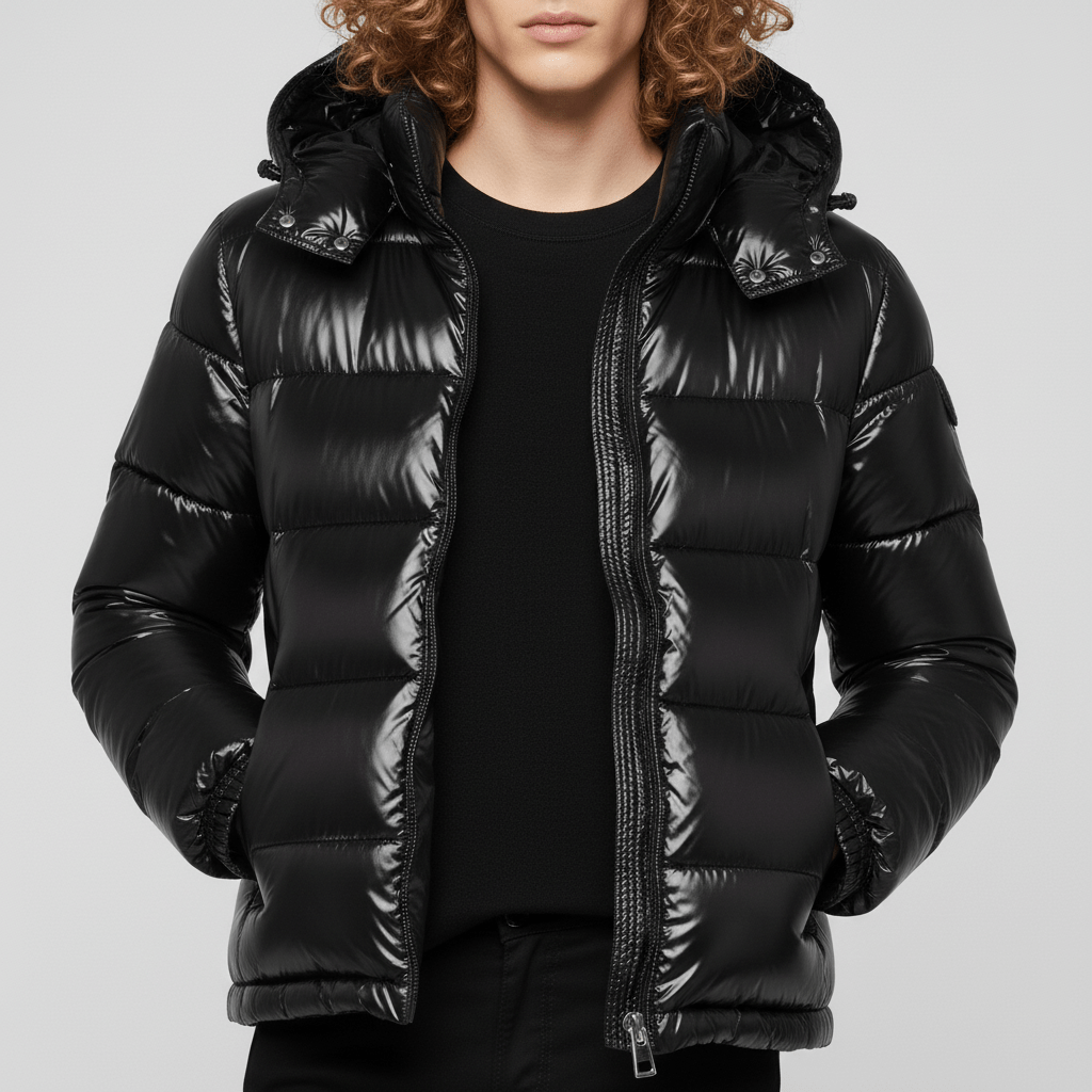 Modische Herren Glanz-Pufferjacke "Nate", vielseitig kombinierbar für Herbst- & Wintermode. Mit Kälteschutz.
