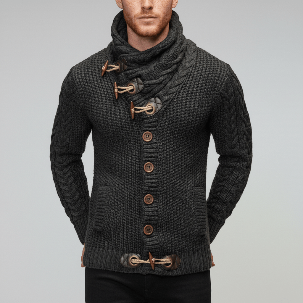 Herren Grobstrick-Cardigan Nicholas, lässig & warm für Herbst/Winter. Stilvoller Komfort.