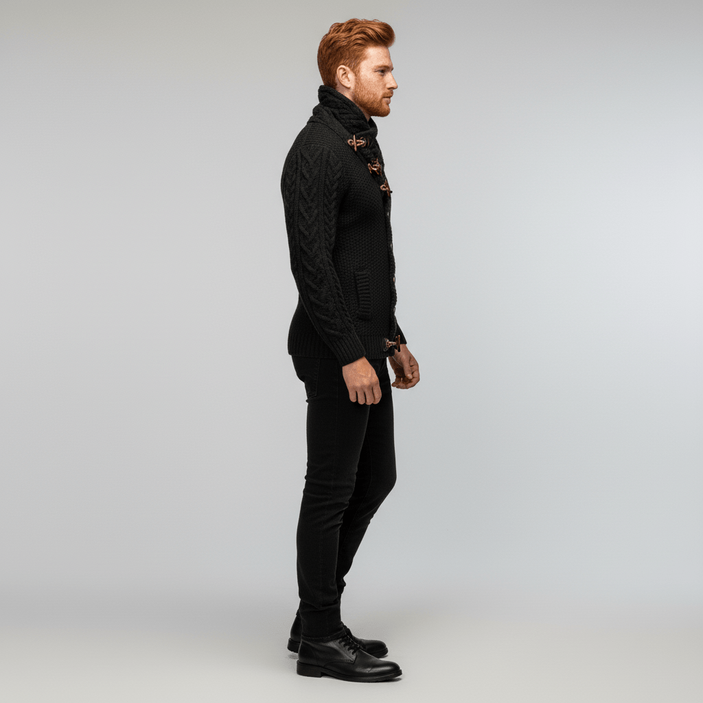 Vielseitiger Herren Casual Strick-Cardigan mit Stehkragen, perfekt für Freizeit & Oberbekleidung.