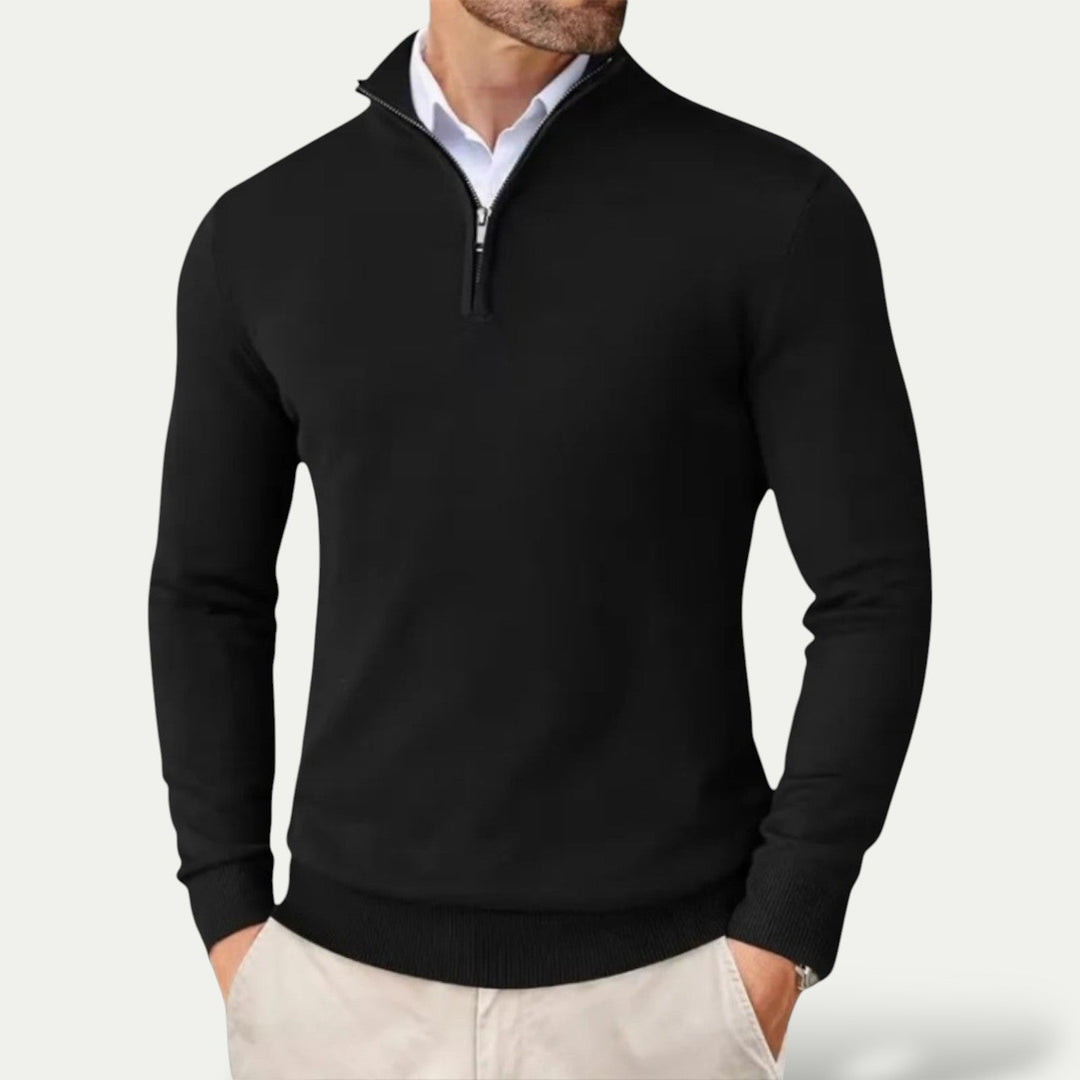 Herren Halbzipper Pullover Owen, stilvoll & bequem, vielseitig kombinierbar für Freizeit & Büro im Herbst.