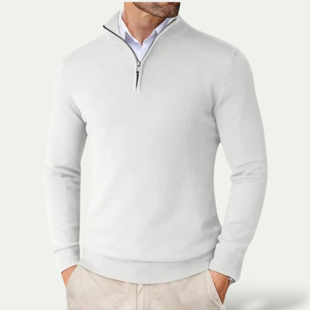 Basic Herren Halbzipper Pullover Owen, zeitloses Langarm Oberteil für Freizeit, Büro und den Alltag.