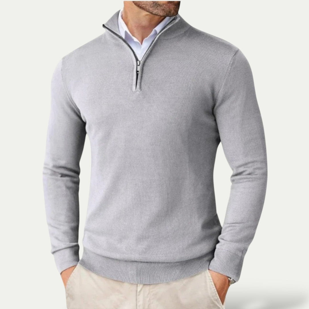 Stylischer Herren Halbzipper Pullover, warmer Begleiter für Herbst & Winter, passt zu jeder Gelegenheit.