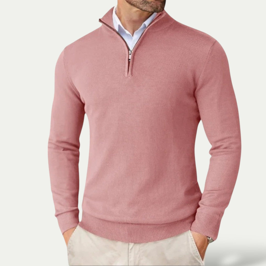 Hochwertiger Herren Halbzipper Pullover, perfekt als Alltags- oder Bürokleidung, bequem und langlebig.