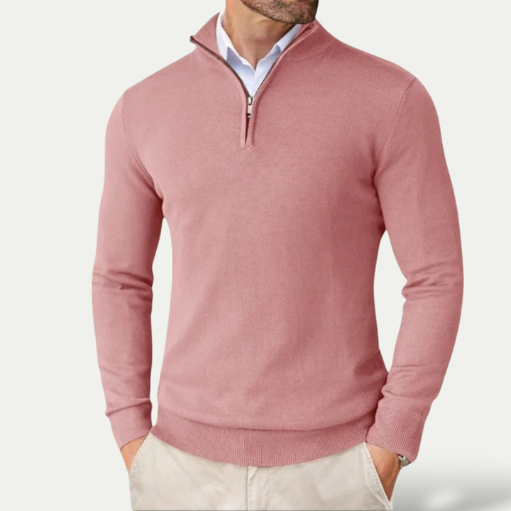 Hochwertiger Herren Halbzipper Pullover, perfekt als Alltags- oder Bürokleidung, bequem und langlebig.
