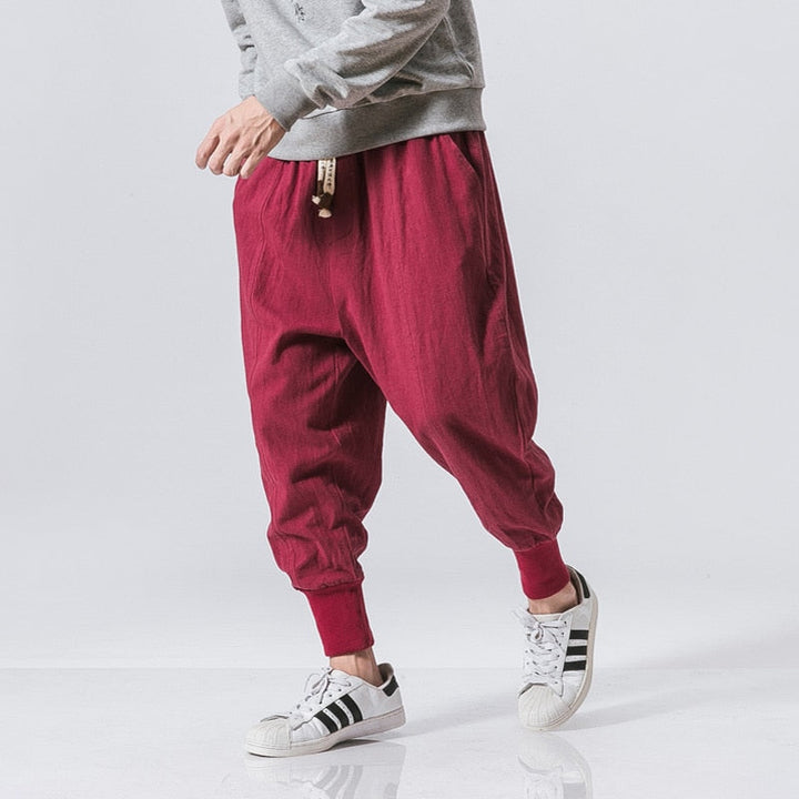 Atmungsaktive Herren Sporthose im Harem-Look, ideal für leichte Aktivitäten.