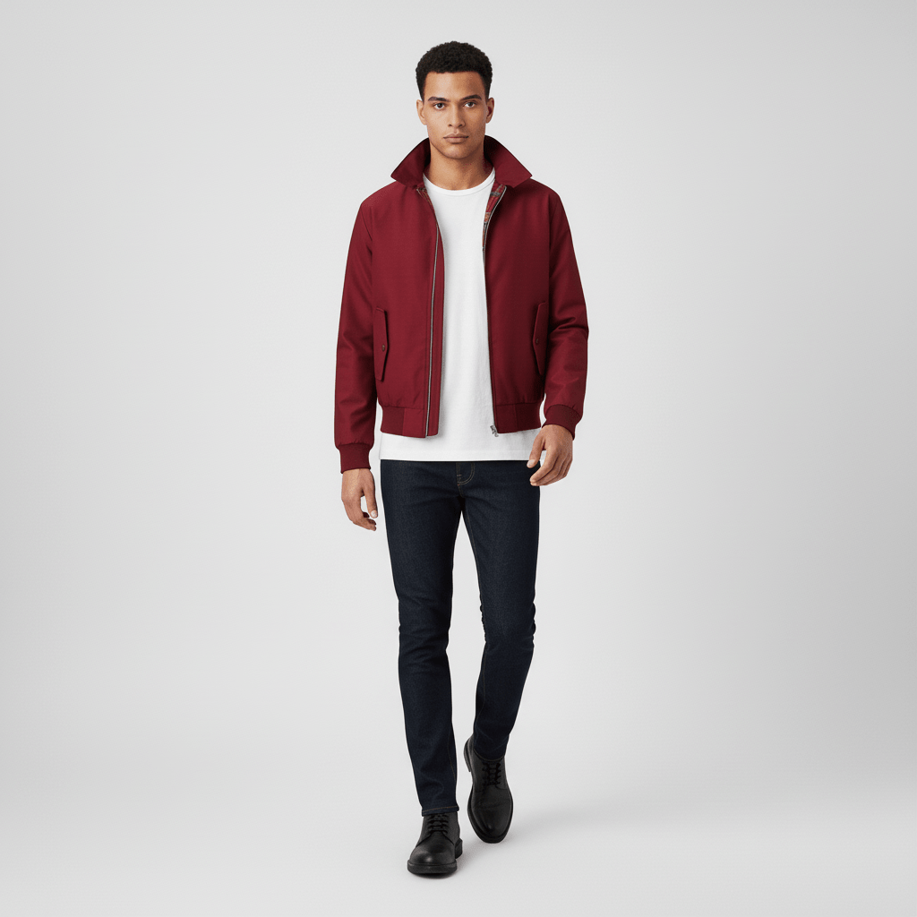 Modische Übergangsjacke "Xavier" für Herren, klassischer Harrington-Stil, ideal für Frühling und Herbstmode.