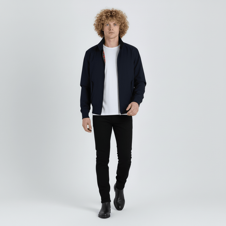 Zeitlose Herren Harrington-Jacke "Xavier" in klassischer Farbe, eleganter, taillierter Schnitt für Übergangsmode.