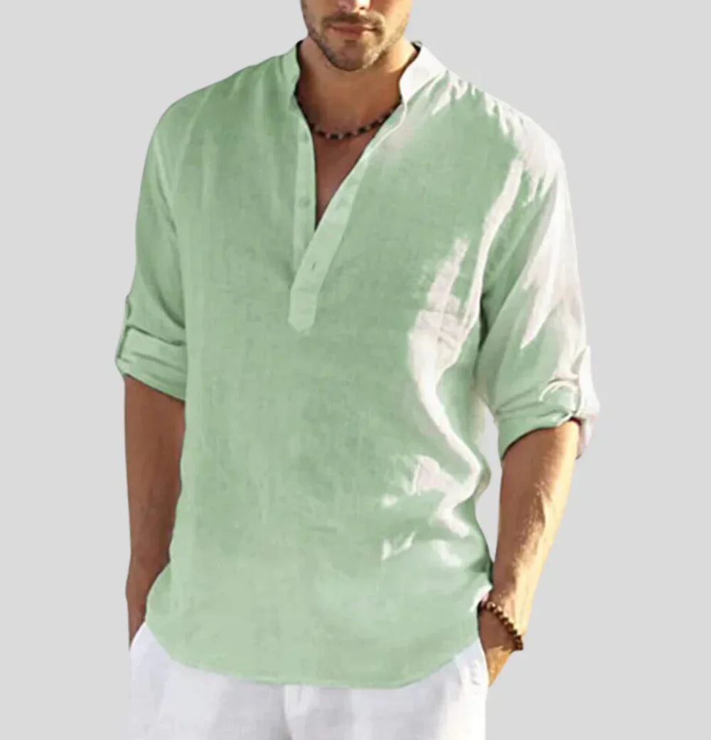 Elegantes Herren Kragenhemd, stilvoll und vielseitig für Sommer, Freizeit und Männermode.