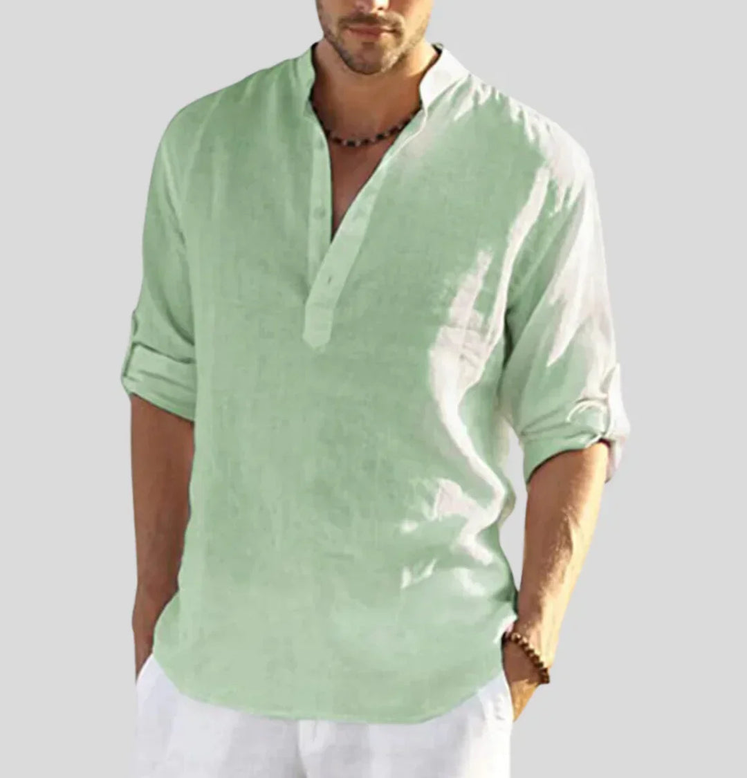 Elegantes Herren Kragenhemd, stilvoll und vielseitig für Sommer, Freizeit und Männermode.