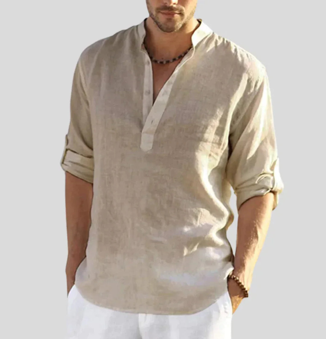 Stilvolles Herren Kragenhemd, perfekt für Business Casual, Sommer und elegante Freizeitlooks.