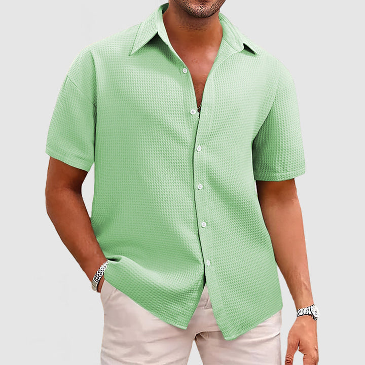 Herren Waffelstrick Hemd, detailreiches Muster für einen modernen Look. Komfortabel.