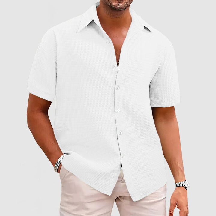 Elegantes, pflegeleichtes Herren Hemd mit Waffelstrick für Komfort & Stil.