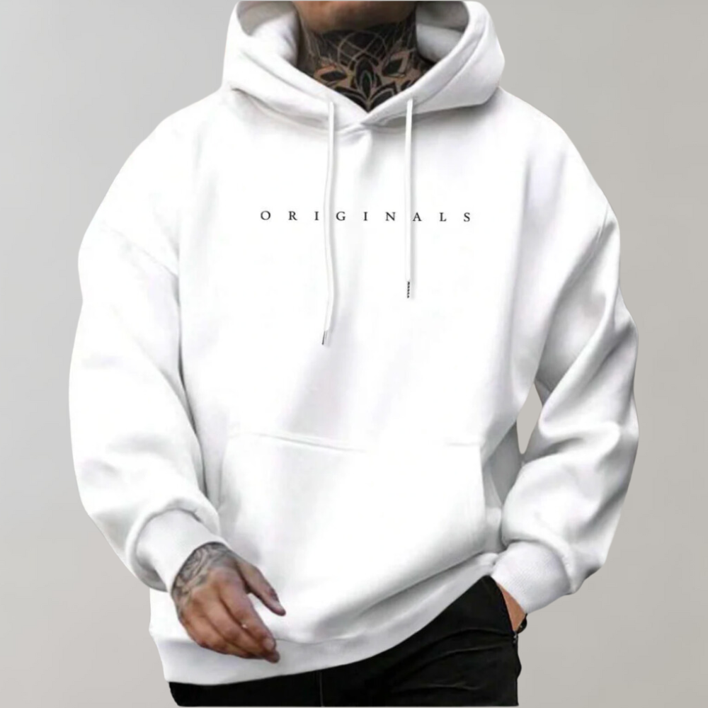 Herren Hoodie in Grau, moderner Kapuzenpullover für bequeme Freizeit. Stilvoller Herren-Pullover, vielseitig & ganzjährig.