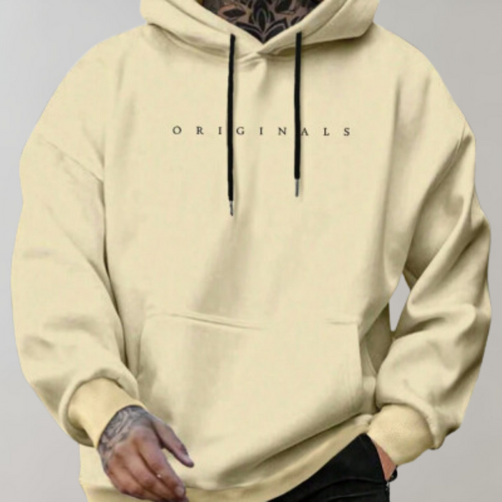 Stilvoller Herren Hoodie in Schwarz, weicher Pullover für entspannte Freizeitkleidung. Moderner Kapuzenpullover mit Komfort.