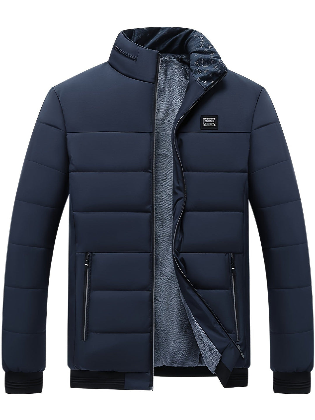 Joseph Herren Steppjacke in Blau, isoliert. Modische, warme Oberbekleidung für stilvolle Herrenmode.