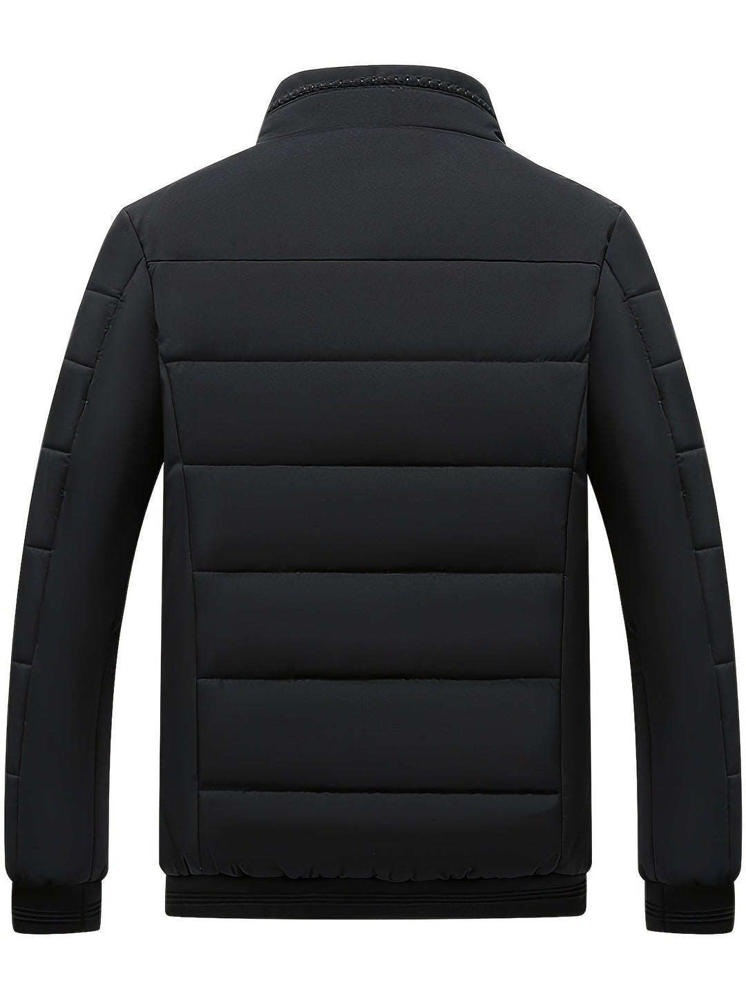 Schwarze Herren Steppjacke Joseph, isoliert. Stilvolle Winter- & Übergangsjacke für Herren. Warme Freizeitjacke.