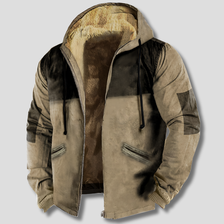 Robuste Herren Kapuzenjacke Jonathan mit Reißverschluss, perfekt als Outdoor- oder Alltagsjacke für Lagenlook.