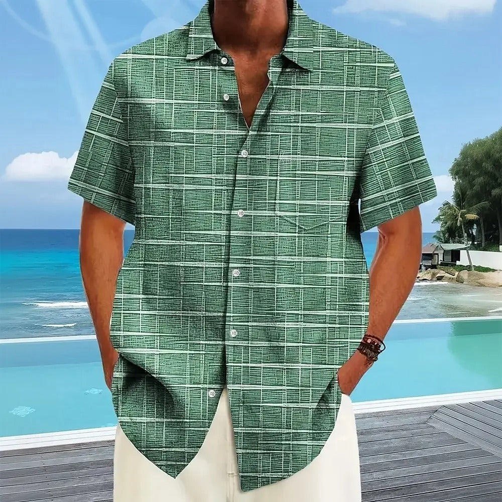 Herren kariertes Kurzarmhemd für Business & Smart Casual. Stilvoll, elegant & professionell für Büro & Freizeit.