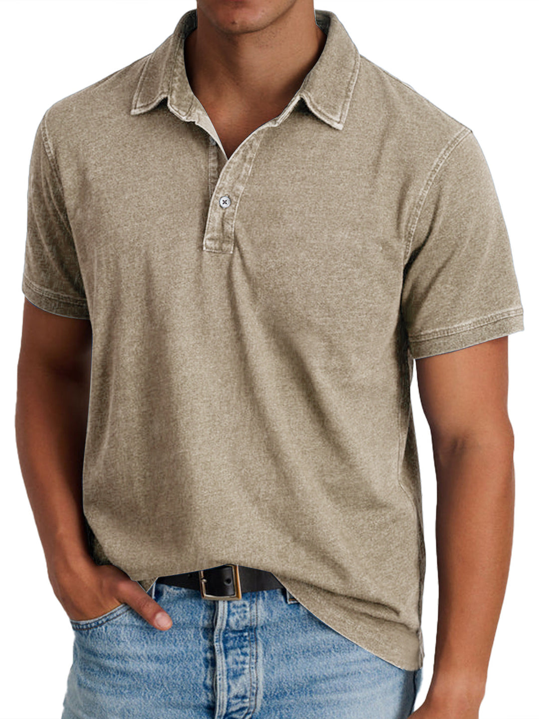 Blaues Herren Polohemd, klassisch designt, bietet hohen Tragekomfort. Perfekt für vielseitige Looks.
