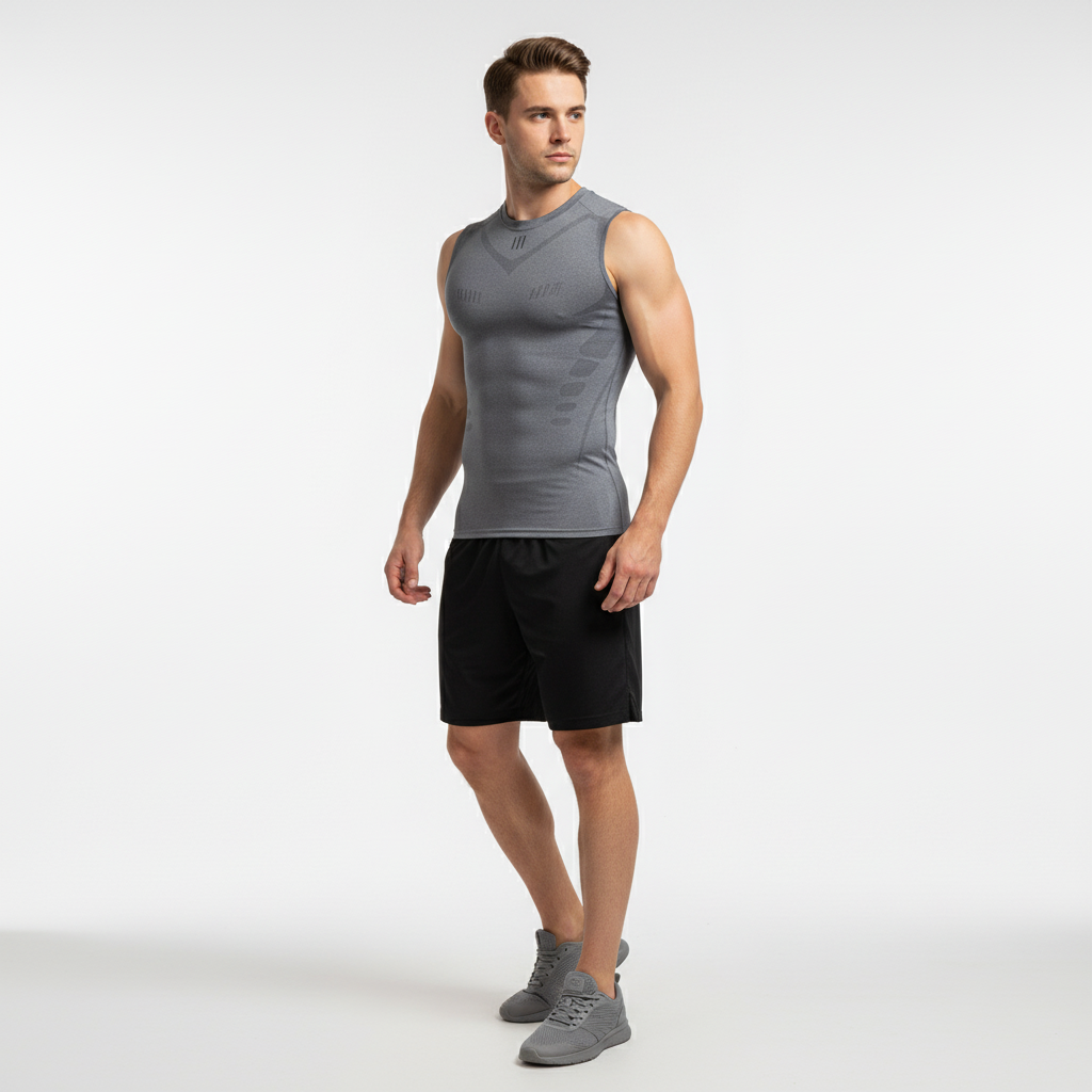 Funktionales Kompressionsshirt ärmellos für Herren, optimal für Activewear, Sport & effektives Training.
