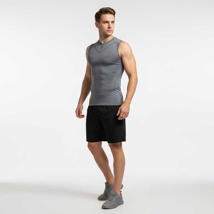 Funktionales Kompressionsshirt ärmellos für Herren, optimal für Activewear, Sport & effektives Training.