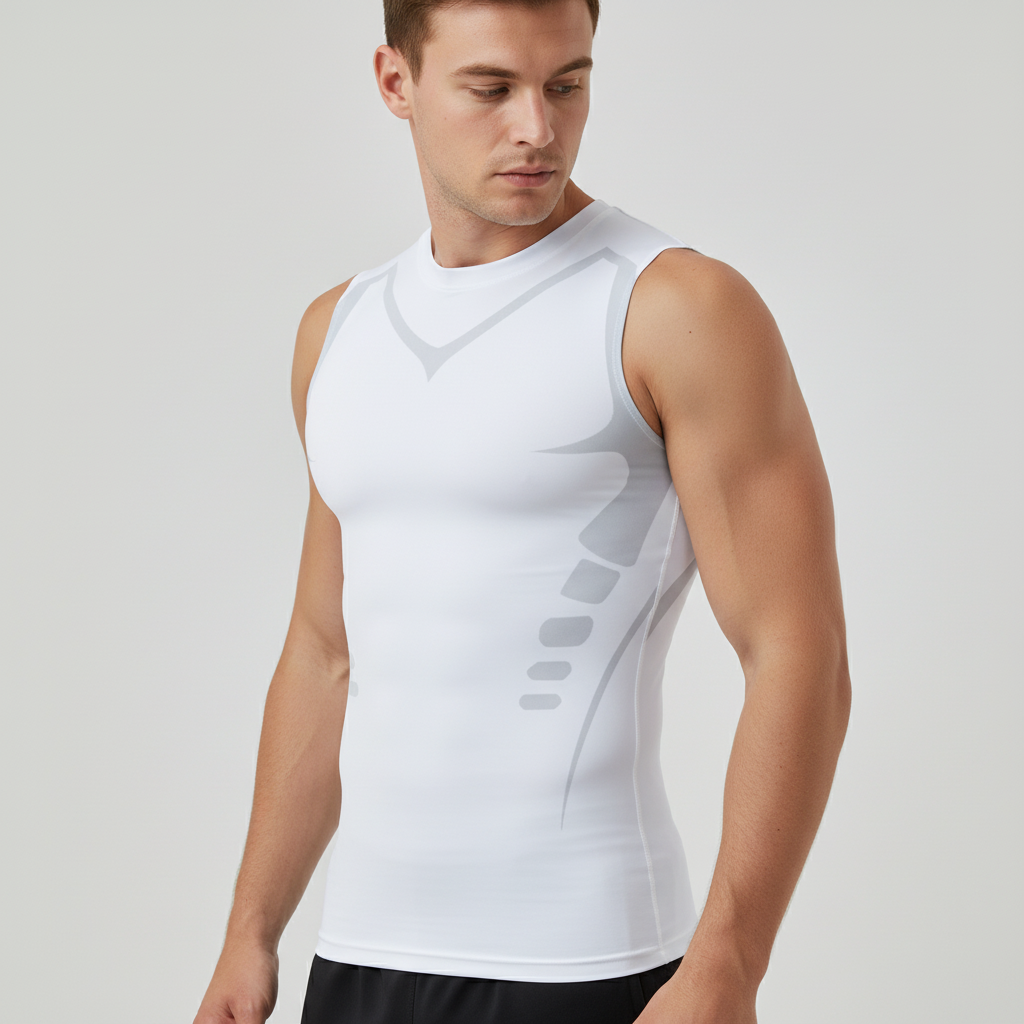 Komfortables Herren Kompressionsshirt für Sport, ärmellos, bietet Halt & verbessert die Körperhaltung.