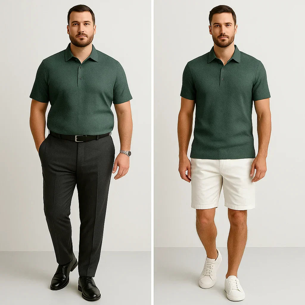 Elegantes Herren Kurzarm Poloshirt für Freizeitmode & Business Casual, perfekt für den Sommer.
